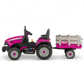 Case IH 12V Kids Ride On Tractor with Trailer 2 Speed Pink