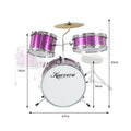 Karrera 4pc Kids Drum Kit Purple - Beginner Children Music