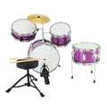 Karrera 4pc Kids Drum Kit Purple - Beginner Children Music