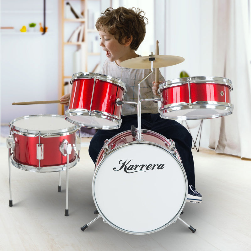 Karrera Kids 4pc Drum Kit Red