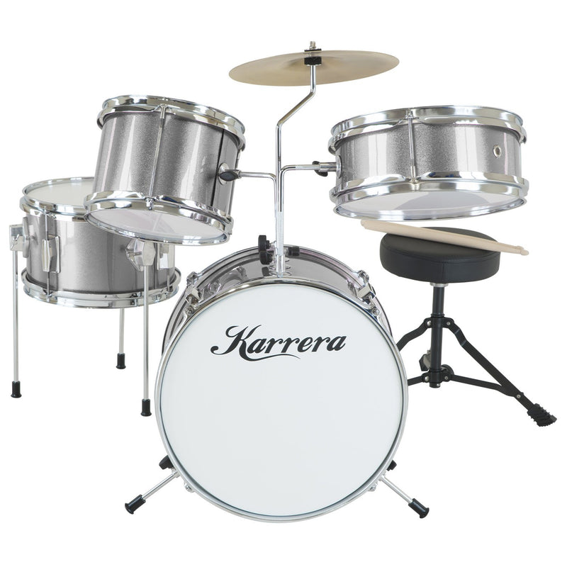 Karrera Kids 4pc Drum Kit Silver