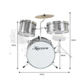Karrera Kids 4pc Drum Kit Silver