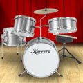 Karrera Kids 4pc Drum Kit Silver