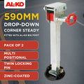 Alko 2x 590mm Drop Down Stabiliser Leg Big Foot