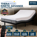 Therapedic Advance Double Adjustable Bed Frame Base with Head Tilt, Massage, USB & Wireless Remote