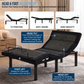 Therapedic Advance King Single Adjustable Bed Frame Base with Head Tilt, Massage, USB & Wireless Remote