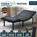 Therapedic Motion King Single Adjustable Bed Base Electric Motorised Frame with Wireless Remote & Preset
