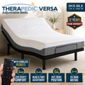 Therapedic Versa Electric Double Adjustable Bed Base Frame with Massage Dual Motor Zero Gravity & Wireless Remote