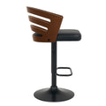 Sarantino Bentwood Walnut Barstool Set 2 Adjustable Height Swivel