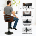 Sarantino Bentwood Walnut Barstool Set 2 Adjustable Height Swivel