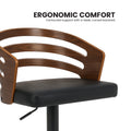 Sarantino Bentwood Walnut Barstool Leather Seat Metal Base