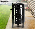 Wallaroo 3-in-1 Charcoal BBQ Smoker Portable Outdoor Barbecue Grill Meat Cooker & Roaster for Backyard Camping