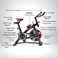 Powertrain Flywheel Exercise Spin Bike Black Home Gym