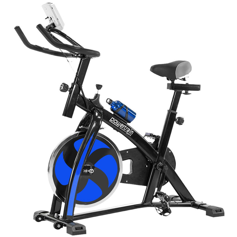 Powertrain Flywheel Exercise Spin Bike Blue Home Gym