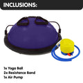 Powertrain Yoga Ball 65cm Purple Home Gym Workout Balance Trainer