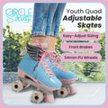 Circle Society Kids Quad Roller Skates Adjustable Cotton Candy