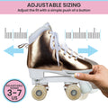 Circle Society Quad Roller Skates Kids Metallic Rose Gold Adjustable
