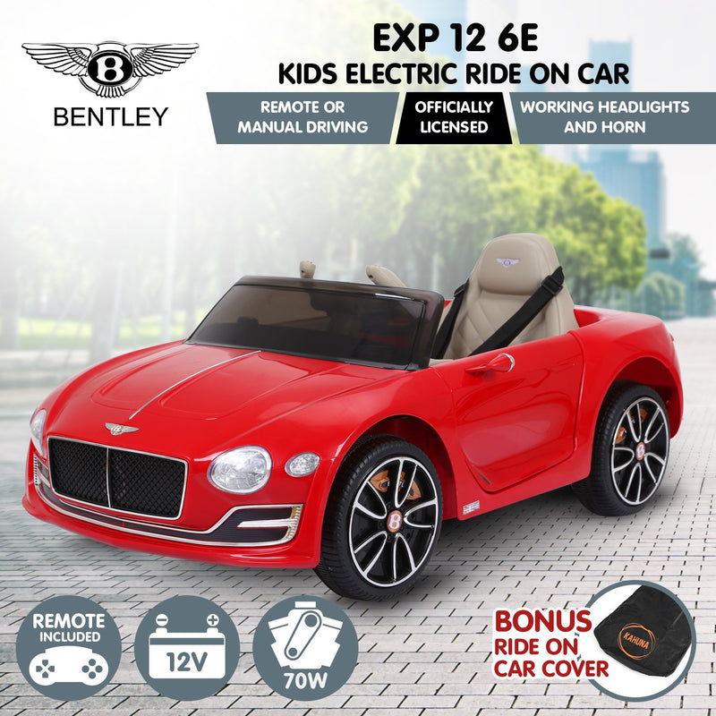 Kahuna Bentley 12V Kids Electric Ride On Car Remote Control Red