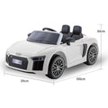 Kahuna Audi R8 Spyder Kids Electric Ride On Car White Remote