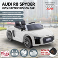 Kahuna Audi R8 Spyder Kids Electric Ride On Car White Remote