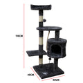 Furtastic Cat Tree 110cm Scratching Post Dark Grey