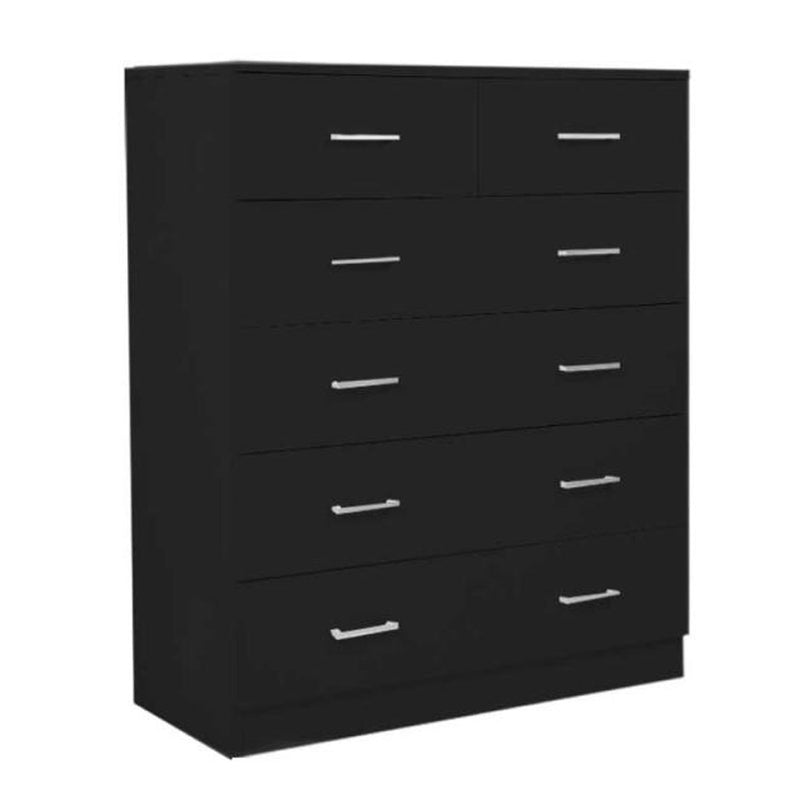 Sarantino 6 Drawer Tallboy Chest Black Bedroom Storage Cabinet