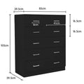 Sarantino 6 Drawer Tallboy Chest Black Bedroom Storage Cabinet