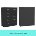 Sarantino 6 Drawer Tallboy Chest Black Bedroom Storage Cabinet