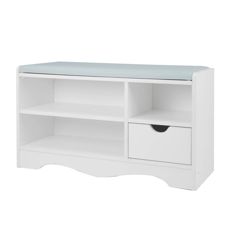 Sarantino Shoe Rack Cabinet Organiser Grey White 80x30x45cm