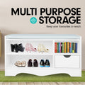Sarantino Shoe Rack Cabinet Organiser Grey White 80x30x45cm