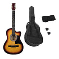 Karrera 38in Acoustic Guitar Steel Strings Sunburst Carry Bag