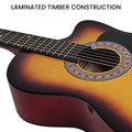 Karrera 38in Acoustic Guitar Steel Strings Sunburst Carry Bag
