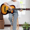 Karrera 38in Acoustic Guitar Steel Strings Sunburst Carry Bag