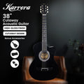 Karrera 38in Cutaway Acoustic Guitar Black with Bag