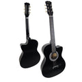 Karrera 38in Cutaway Acoustic Guitar Black with Bag