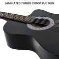 Karrera 38in Cutaway Acoustic Guitar Black with Bag
