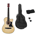 Karrera 38in Cutaway Acoustic Guitar with Bag Natural