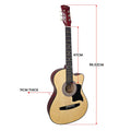 Karrera 38in Cutaway Acoustic Guitar with Bag Natural