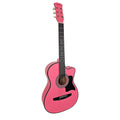 Karrera 38in Cutaway Acoustic Guitar Pink with Bag