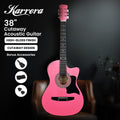 Karrera 38in Cutaway Acoustic Guitar Pink with Bag