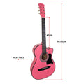 Karrera 38in Cutaway Acoustic Guitar Pink with Bag