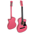 Karrera 38in Cutaway Acoustic Guitar Pink with Bag