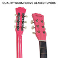 Karrera 38in Cutaway Acoustic Guitar Pink with Bag