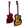 Karrera 38in Cutaway Acoustic Guitar Sunburst w/ Bag Strings
