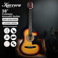 Karrera 38in Cutaway Acoustic Guitar Sunburst w/ Bag Strings