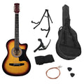 Karrera 38in Cutaway Acoustic Guitar Sunburst w/ Bag Strings