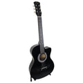 Karrera 38in Cutaway Acoustic Guitar Black with Carry Bag