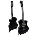 Karrera 38in Cutaway Acoustic Guitar Black with Carry Bag
