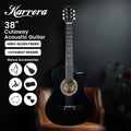 Karrera 38in Cutaway Acoustic Guitar Black with Carry Bag
