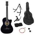 Karrera 38in Cutaway Acoustic Guitar Black with Carry Bag